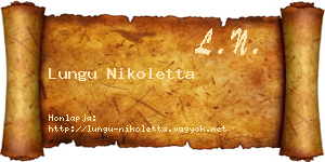 Lungu Nikoletta névjegykártya